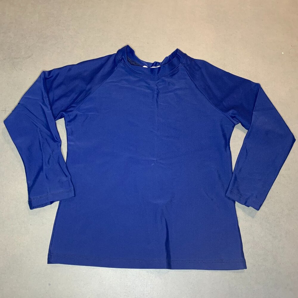 Minnow Boys Long Sleeve Rashguard Blue Size 5/6 Classic Swim Top